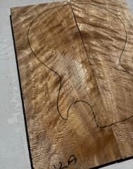 Big Leaf Maple Carved Top Luthier Guitar Figured Wood Bookmatched Set No:2