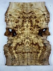 Master Grade Poplar Mappa Burl Bookmatched Guitar Drop Top Luthier Tonewood #19