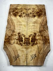 AAA Grade Poplar Mappa Burl Bookmatched Guitar Drop Top Luthier Tonewood #18