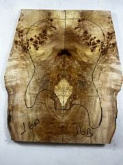 AA Grade Poplar Mappa Burl Bookmatched Guitar Drop Top Luthier Tonewood #16
