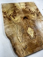 AA Grade Poplar Mappa Burl Bookmatched Guitar Drop Top Luthier Tonewood #16
