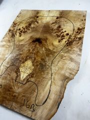 AA Grade Poplar Mappa Burl Bookmatched Guitar Drop Top Luthier Tonewood #16