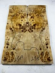 AAA Grade Poplar Mappa Burl Bookmatched Guitar Drop Top Luthier Tonewood #13