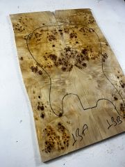 AAA Grade Poplar Mappa Burl Bookmatched Guitar Drop Top Luthier Tonewood #13
