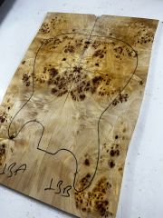 AAA Grade Poplar Mappa Burl Bookmatched Guitar Drop Top Luthier Tonewood #13