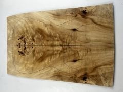 AA Grade Poplar Mappa Burl Bookmatched Guitar Drop Top Luthier Tonewood #46