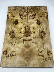 AAA Grade Poplar Mappa Burl Bookmatched Guitar Drop Top Luthier Tonewood #12