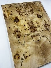 AAA Grade Poplar Mappa Burl Bookmatched Guitar Drop Top Luthier Tonewood #12