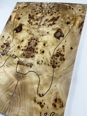 AAA Grade Poplar Mappa Burl Bookmatched Guitar Drop Top Luthier Tonewood #12