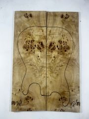 AA Grade Poplar Mappa Burl Bookmatched Guitar Drop Top Luthier Tonewood #7
