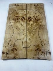 AA Grade Poplar Mappa Burl Bookmatched Guitar Drop Top Luthier Tonewood #7