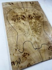 AA Grade Poplar Mappa Burl Bookmatched Guitar Drop Top Luthier Tonewood #7