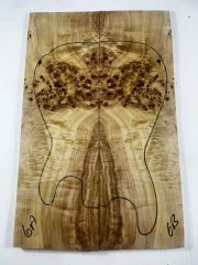 AAA Grade Poplar Mappa Burl Bookmatched Guitar Drop Top Luthier Tonewood #6