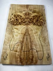 AAA Grade Poplar Mappa Burl Bookmatched Guitar Drop Top Luthier Tonewood #6