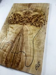 AAA Grade Poplar Mappa Burl Bookmatched Guitar Drop Top Luthier Tonewood #6