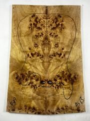 AAA Grade Poplar Mappa Burl Bookmatched Guitar Drop Top Luthier Tonewood #5