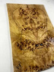 AAA Grade Poplar Mappa Burl Bookmatched Guitar Drop Top Luthier Tonewood #5