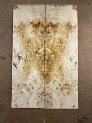 Master Grade Poplar Mappa Burl Bookmatched Guitar Drop Top Luthier Tonewood #52