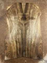 Turkish Black Walnut Drop Top Luthier Guitar Figured Wood Bookmatched Set No:4