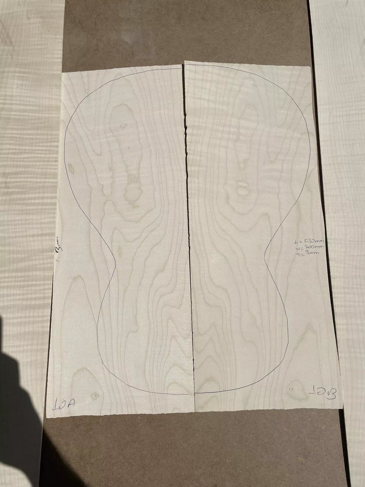 Curly Maple Acoustic / Classical Guitar Back And Sides #10