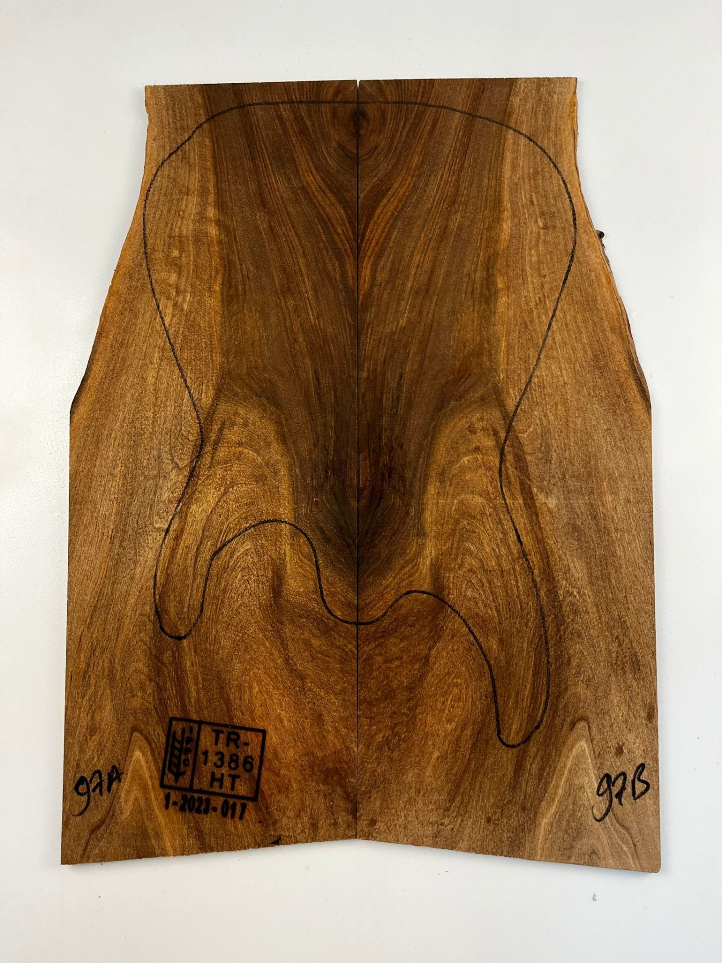 Turkish Black Walnut Drop Top Luthier Guitar Figured Wood Bookmatched Set No:97