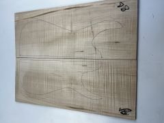 Flame Maple Drop Top Luthier Guitar Figured Wood Bookmatched Set No:8