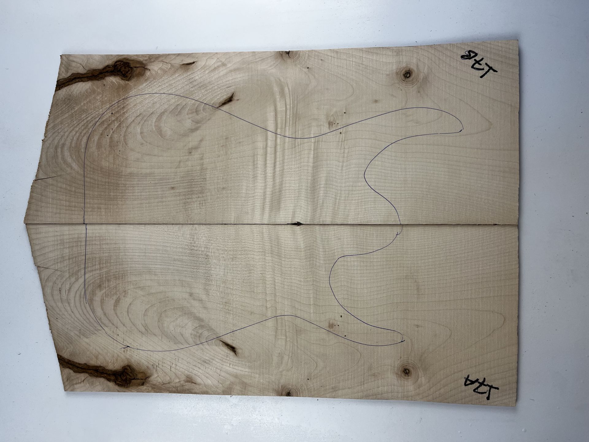 Flame Maple Drop Top Luthier Guitar Figured Wood Bookmatched Set No:17