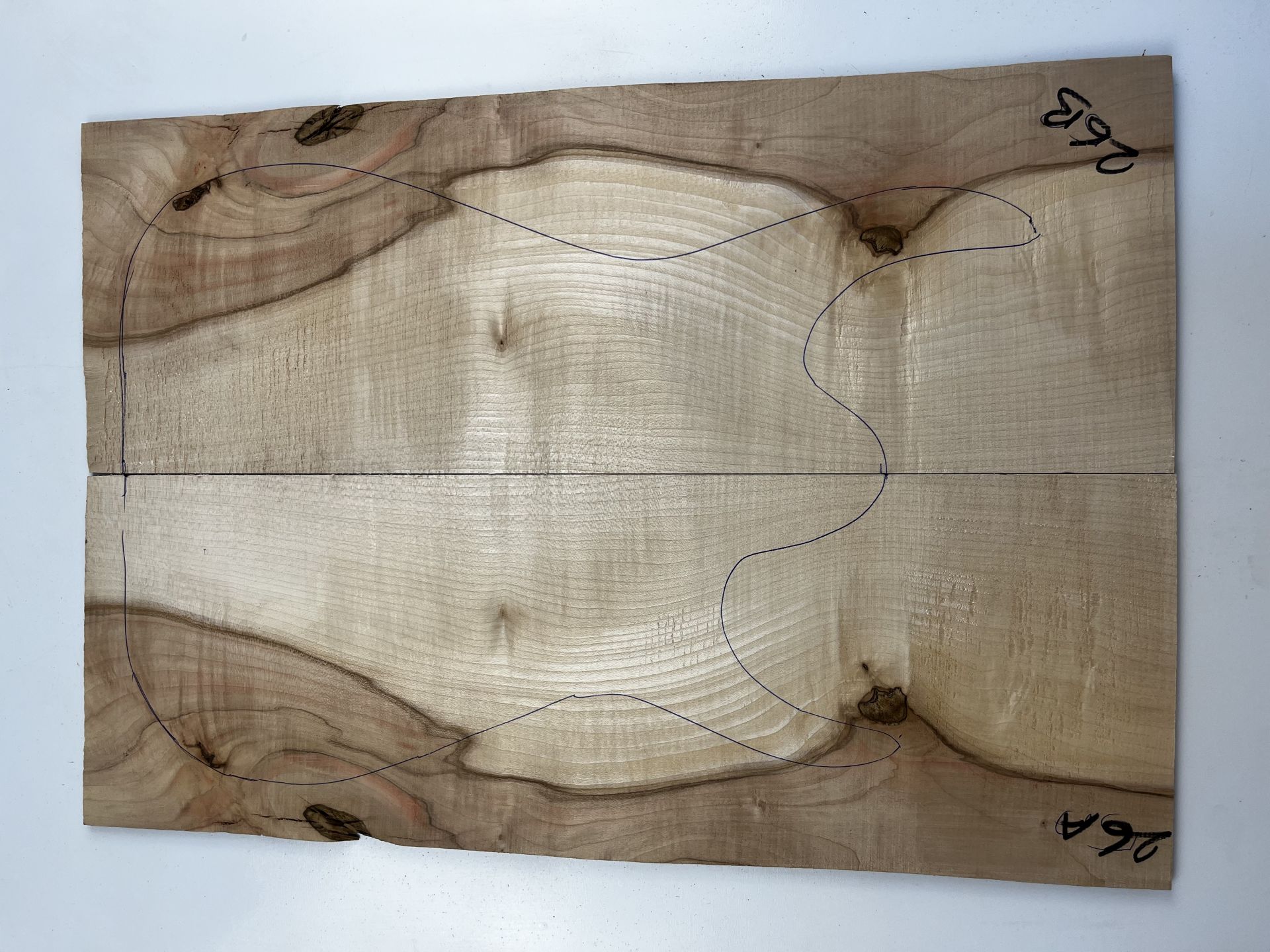 Flame Maple Drop Top Luthier Guitar Figured Wood Bookmatched Set No:26