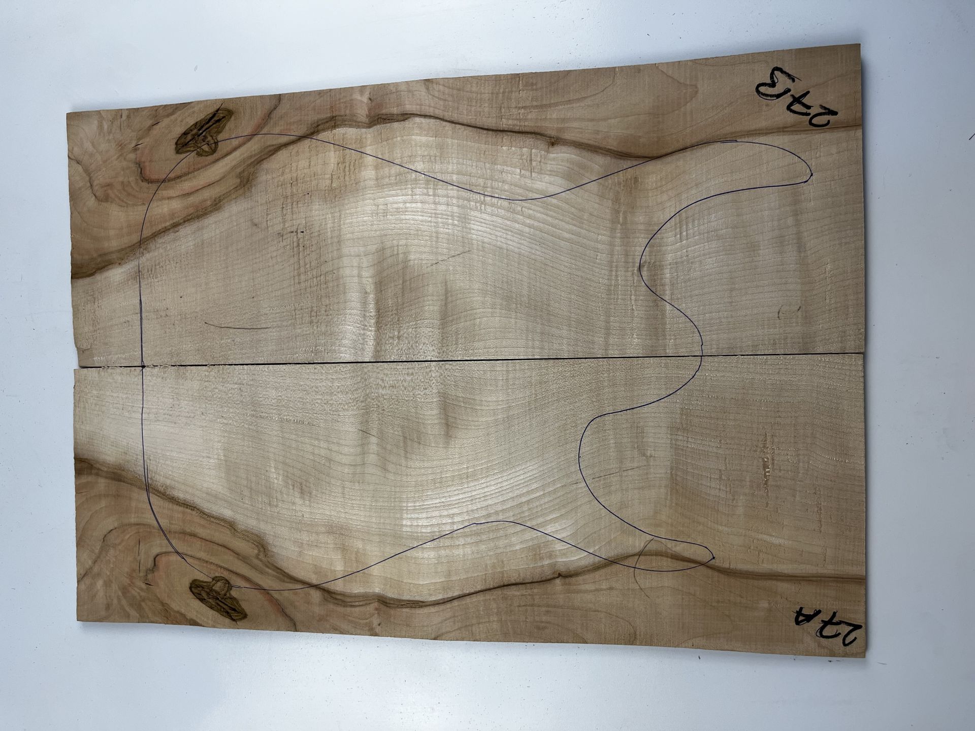 Flame Maple Drop Top Luthier Guitar Figured Wood Bookmatched Set No:27