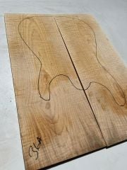 Curly Maple Drop Top Luthier Guitar Figured Wood Bookmatched Set No:36