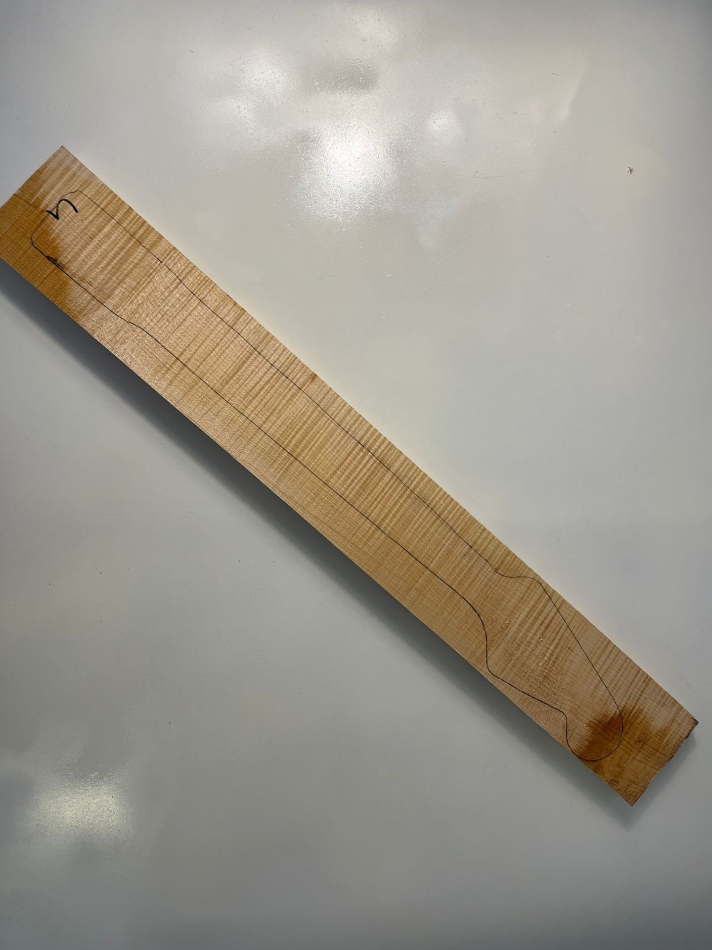 Master Grade Flame Maple Electric Bass Guitar Neck Blank #4