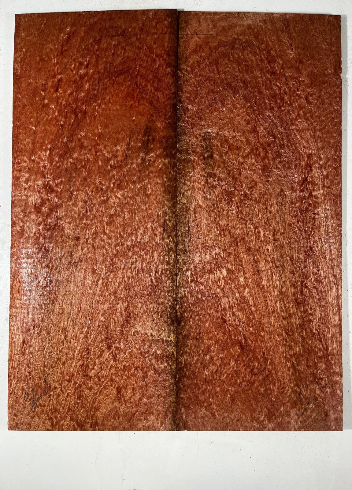 Curly Figured Sapele Electric Guitar Drop Top set Bookmatch #2
