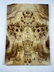 Master Grade Poplar Mappa Burl Bookmatched Guitar Drop Top Luthier Tonewood #24
