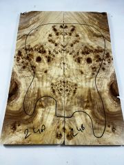 Master Grade Poplar Mappa Burl Bookmatched Guitar Drop Top Luthier Tonewood #24