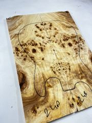 Master Grade Poplar Mappa Burl Bookmatched Guitar Drop Top Luthier Tonewood #24
