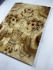 Master Grade Poplar Mappa Burl Bookmatched Guitar Drop Top Luthier Tonewood #24