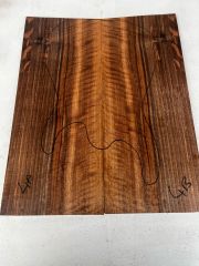 Flame Walnut Drop Top Luthier Guitar Figured Wood Bookmatched Set No:4