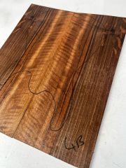 Flame Walnut Drop Top Luthier Guitar Figured Wood Bookmatched Set No:4