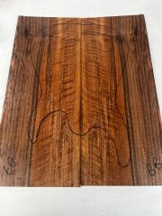 Flame Walnut Drop Top Luthier Guitar Figured Wood Bookmatched Set No:6