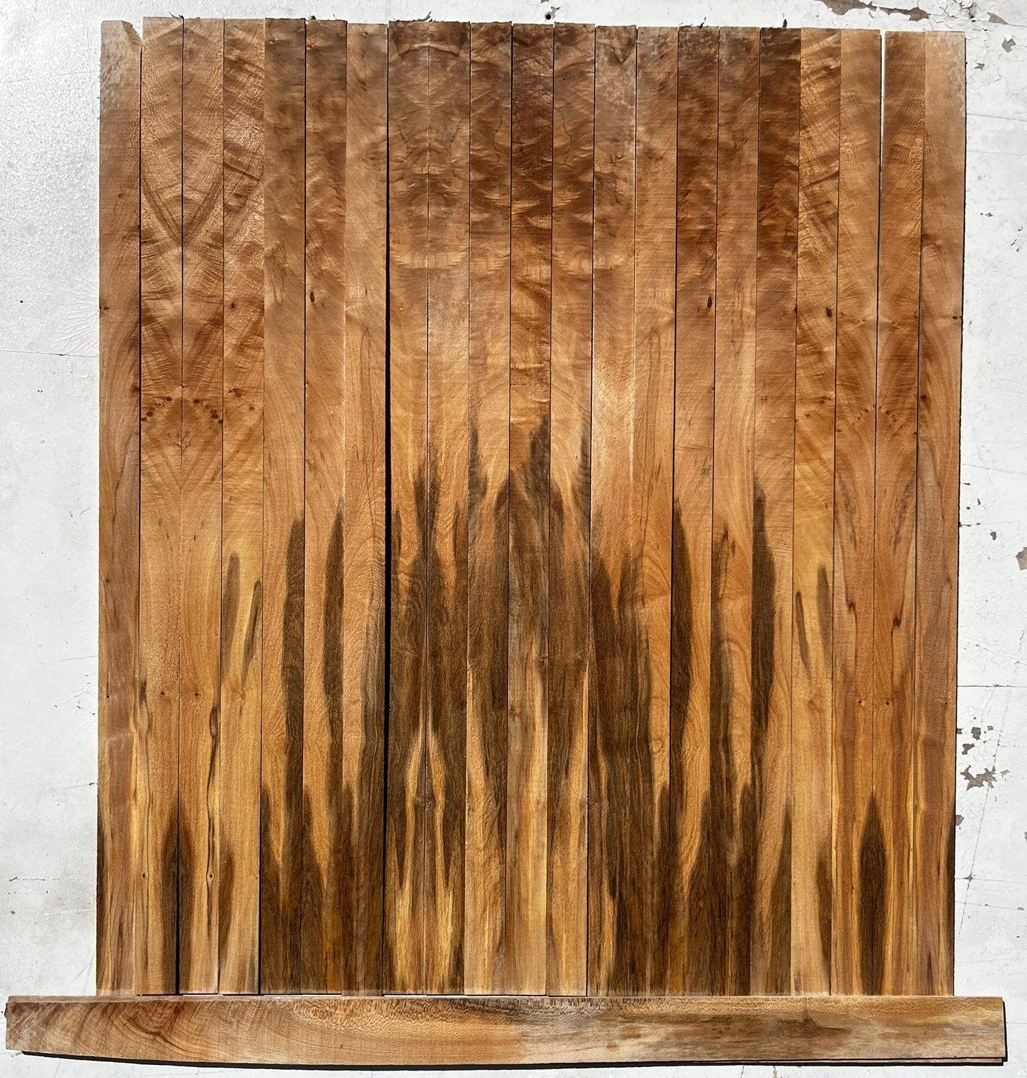 Spalted Flame Maple Oud Ribs Set No;01
