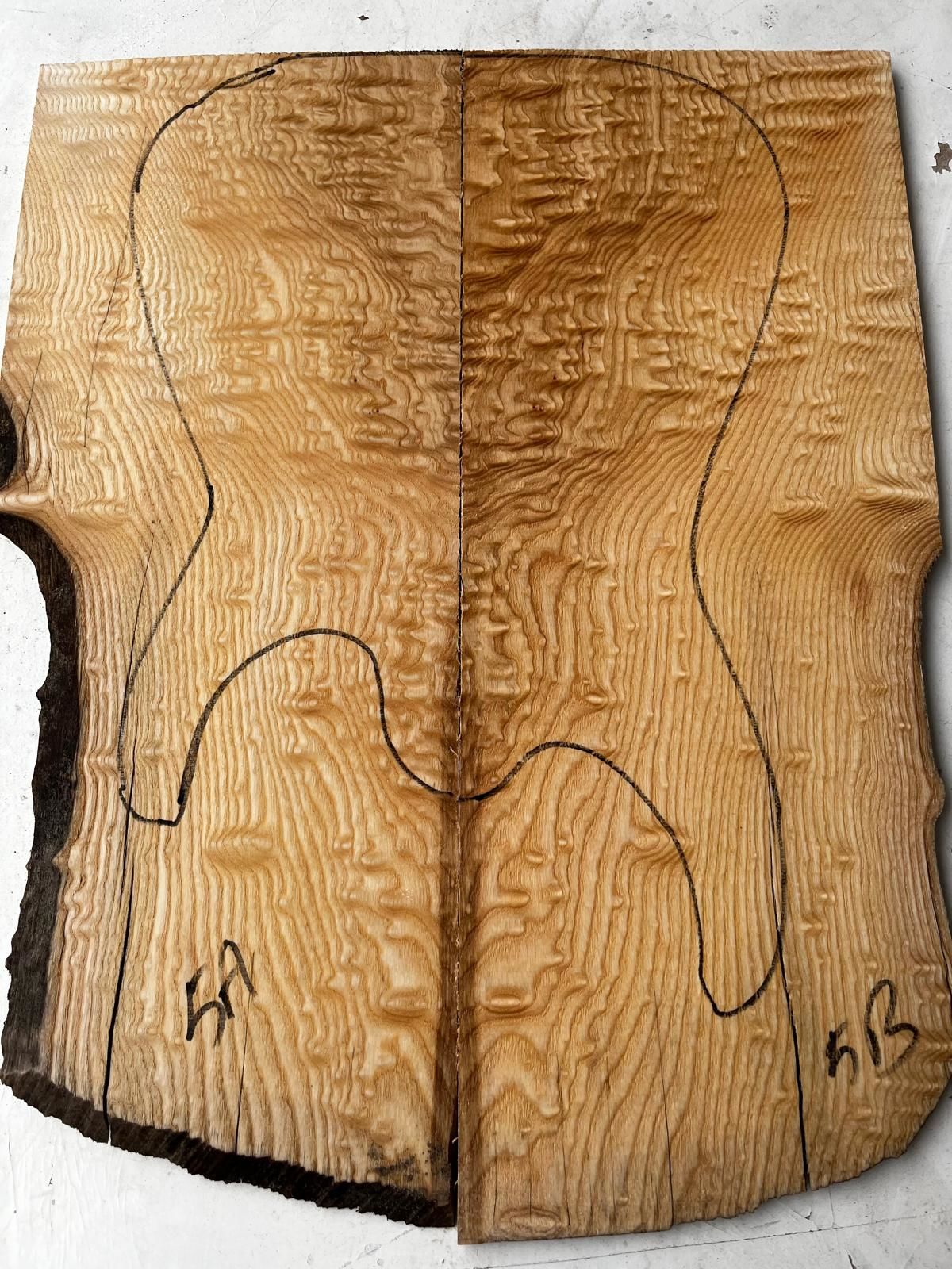 AA Grade Tamo Ash Bookmatched Guitar Drop Top Luthier Tonewood #5