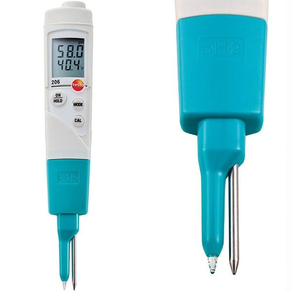 Testo 206 pH2 pH metre ve Sıcaklık Ölçer (Peynir, jöle, meyve vb. gibi) (Yarı Katı Gıda Mamül) 0563 2062