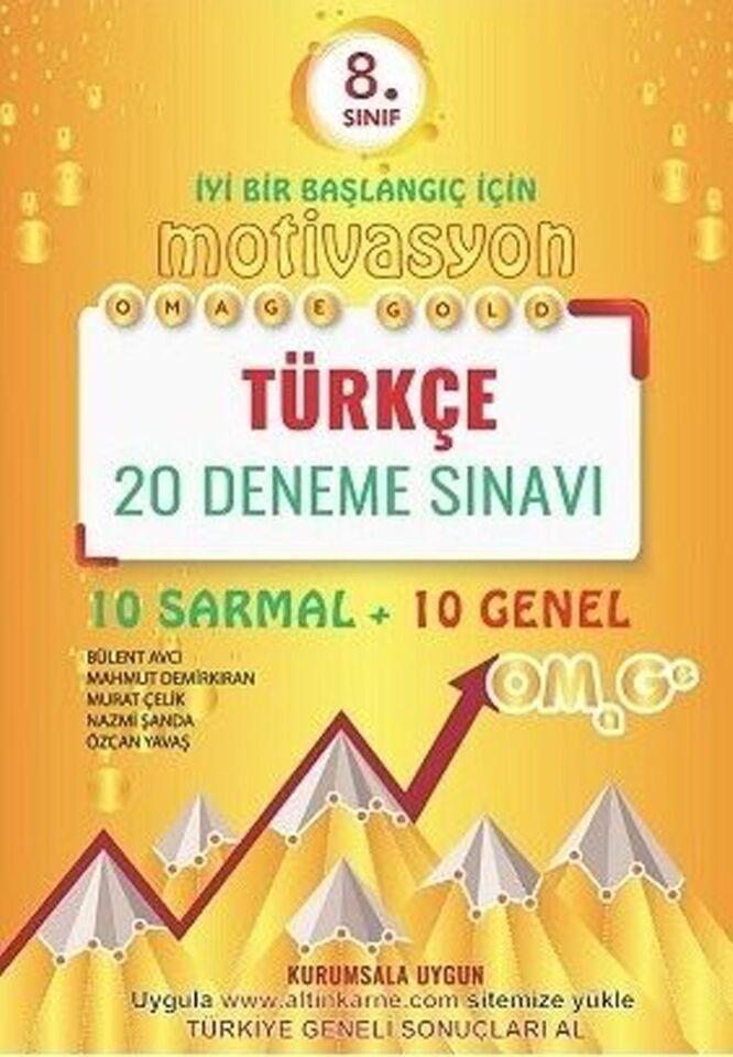 Omage 8.Sınıf Omage Gold Motivasyon Türkçe 20 Deneme Sınavı (10 Sarmal + 10 Genel)