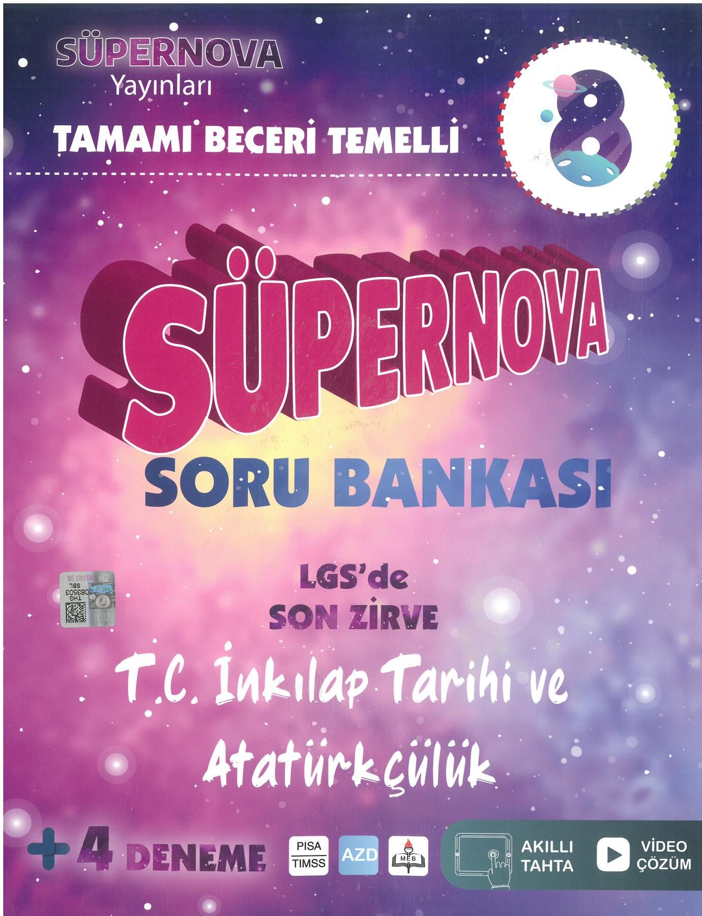 Süpernova 8.Sınıf  T.C. İnkılap Tarihi Ve Atatürkçülük Tamamı Beceri Temelli Soru Bankası