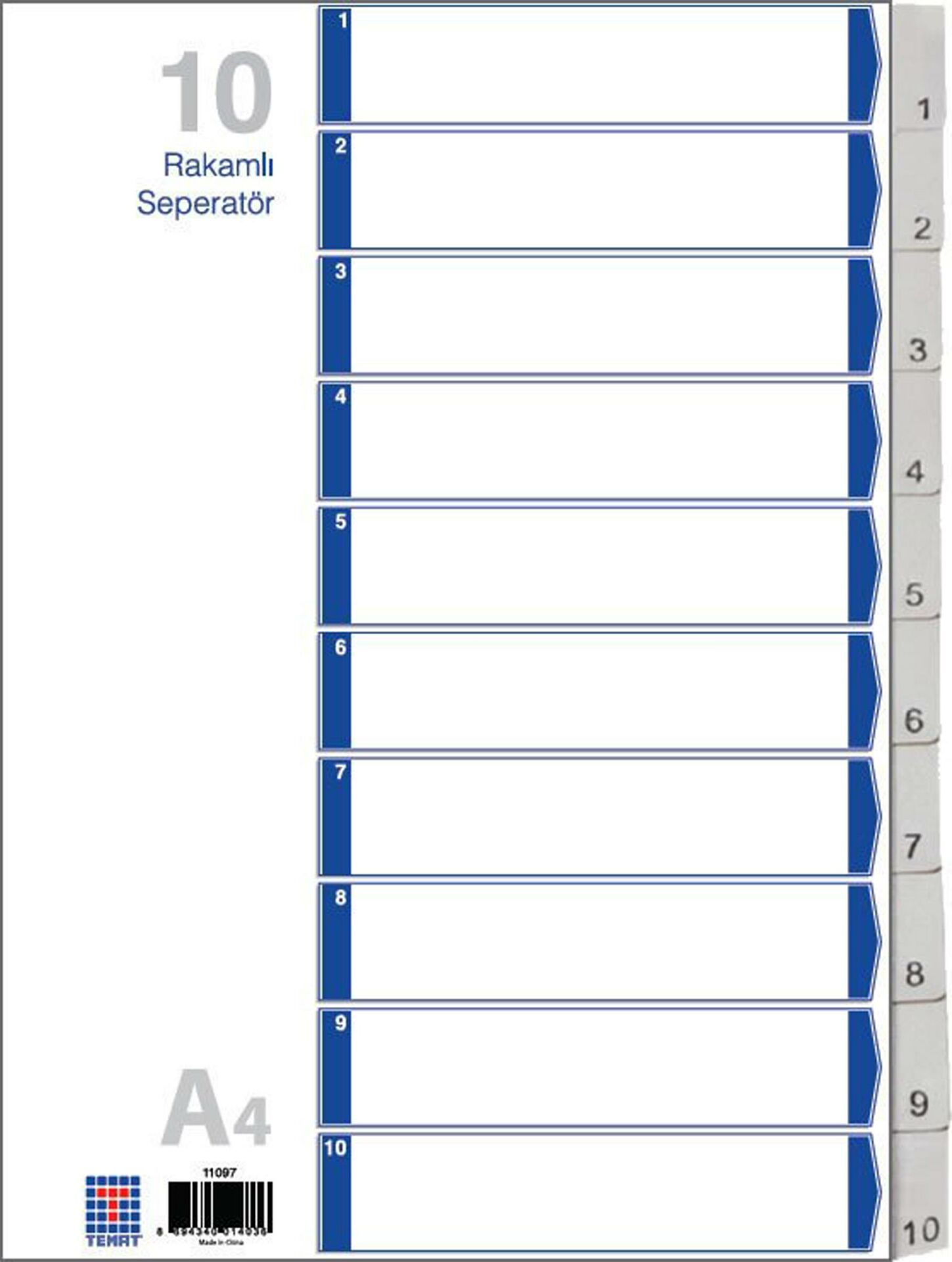Temat Seperatör 1-10 Rakamlı 11097 (1 Adet)