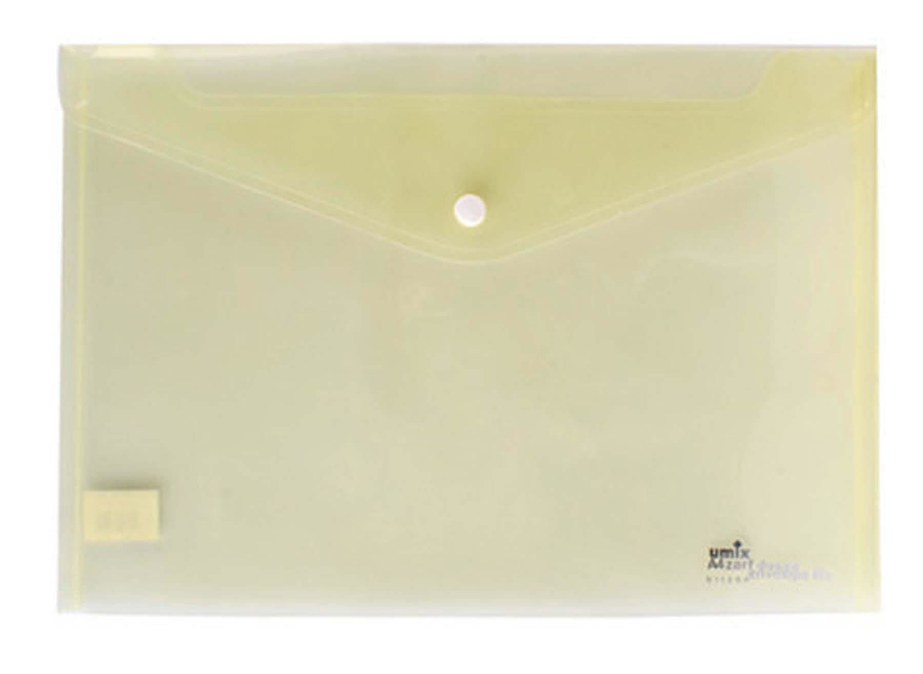 Umix Şeffaf Çıtçıtlı Zarf Dosya Sarı U1120P-Sa (1 adet)