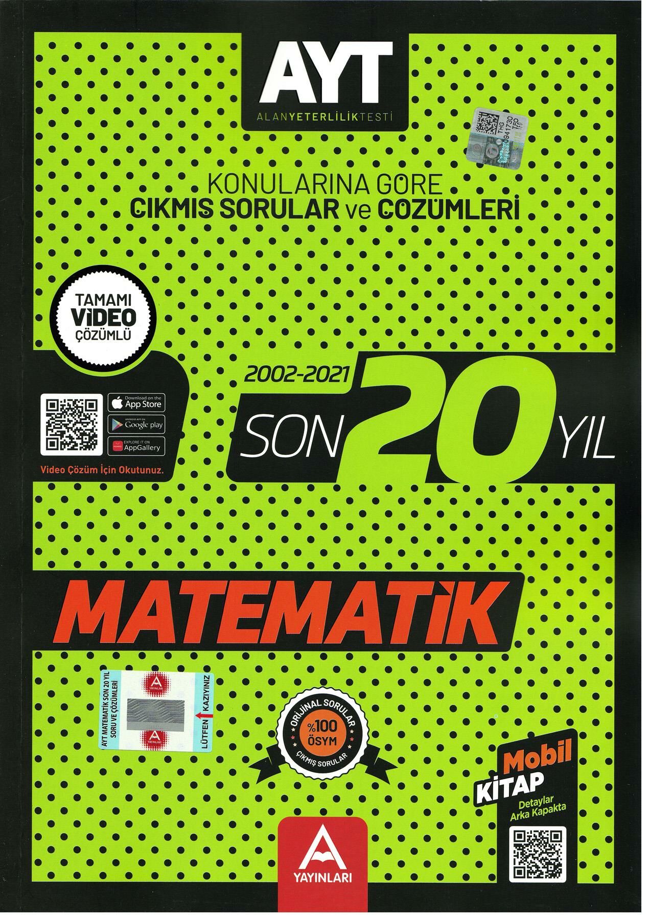 A Yayınları Ayt Matematik Son 20 Yıl Soru ve Çözümleri