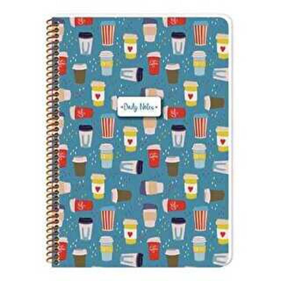 Keskin Coffee Spiralli Karton Kapak A4 80 Yaprak Kareli Defter 384612-99