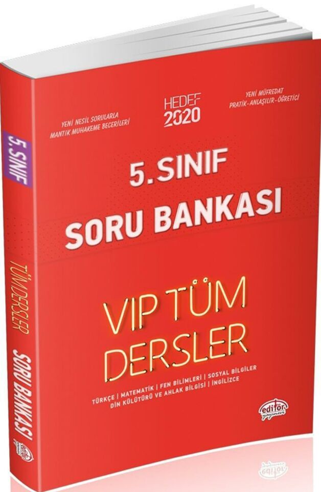 Editör 5. Sınıf VIP Tüm Dersler Soru Bankası Kırmızı Kitap