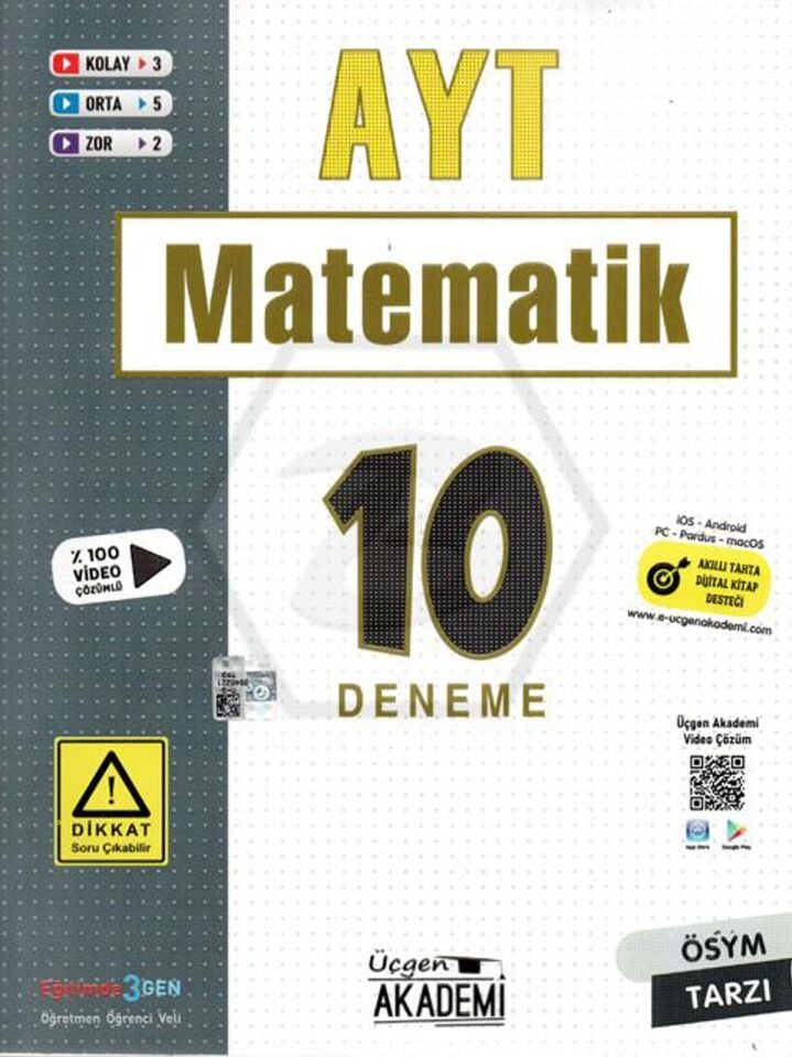 Üçgen AYT Matematik 10lu Deneme Sınavı